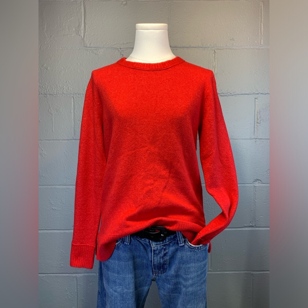 J.Crew Red Wool Blend Crew Neck Sweater Women's Size‎ Small
